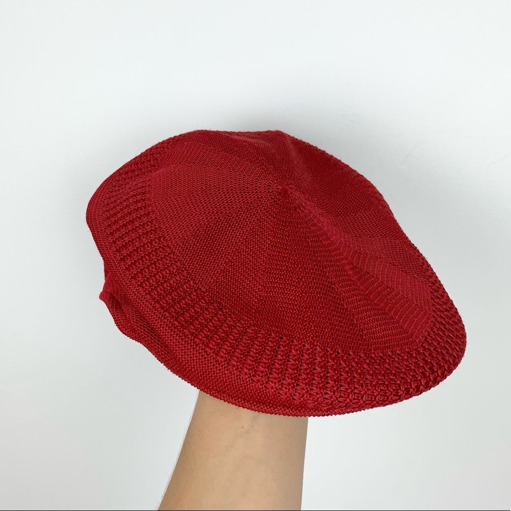 Vintage Vecci Red Unisex Beret Golf Hat Ivy Newsboy Cap USA-Made Breathable